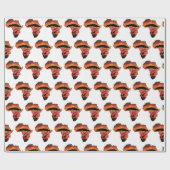 Afrika met een Giraffe en de Serengeti Cadeaupapier (Vlak)