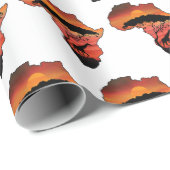 Afrika met een Giraffe en de Serengeti Cadeaupapier (Rol Hoek)