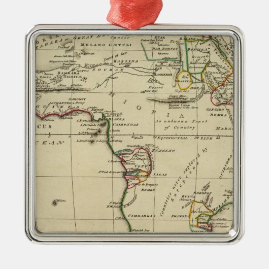 Afrika met grenzen metalen ornament (Voorkant)