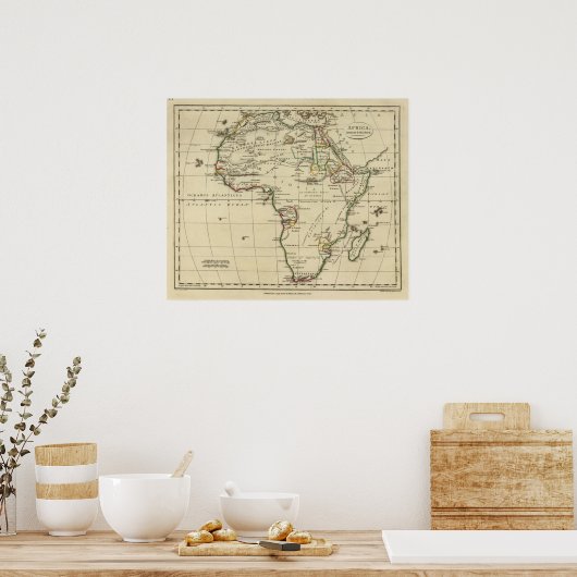 Afrika met grenzen poster (Keuken)