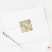 Afrika met grenzen vierkante sticker (Envelop)