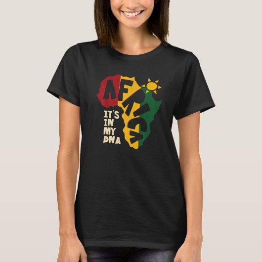 Afrika met zon Het zit in mijn DNA T-shirt (Voorkant)