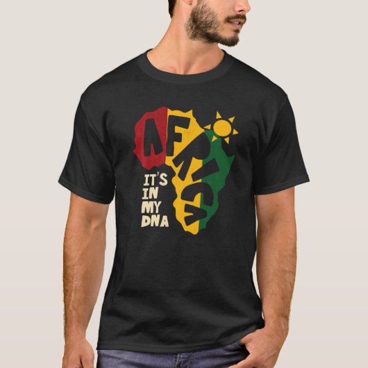 Afrika met zon Het zit in mijn DNA T-shirt (Voorkant)