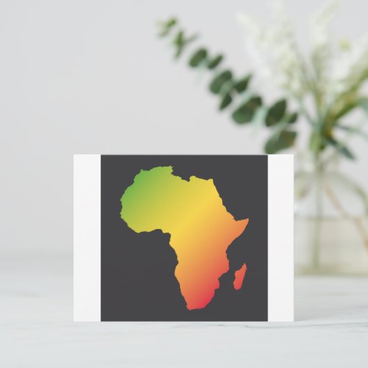 Afrika met zwarte achtergrond briefkaart (Staand voorkant)