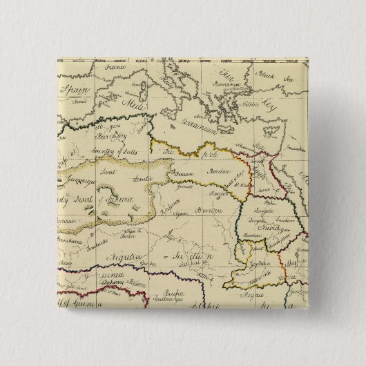 Afrika, Middellandse Zee Vierkante Button 5,1 Cm (Voorkant)