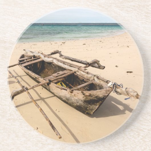 Afrika, Mozambique, Mogundula-eiland Zandsteen Onderzetter (Voorkant)
