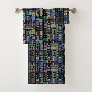 Afrika Mudcloth patroon abstracte moderne kunst 1 Bad Handdoek