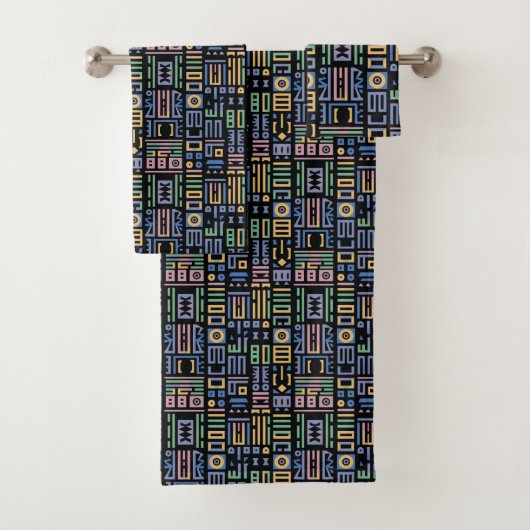 Afrika Mudcloth patroon abstracte moderne kunst 1 Bad Handdoek (Insitu)