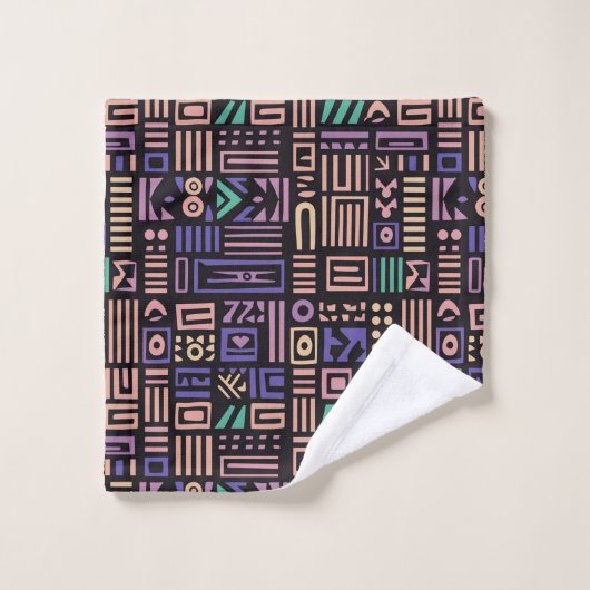 Afrika Mudcloth patroon abstracte moderne kunst 3 Bad Handdoek (Wasdoekje)