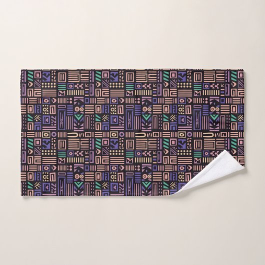 Afrika Mudcloth patroon abstracte moderne kunst 3 Bad Handdoek (Handdoek)