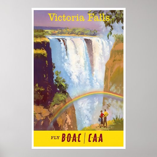 Afrika muurkunst Victoria Falls Reisposter Poster (Voorkant)