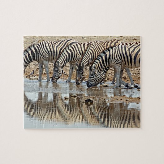 Afrika, Namibië, Etosha NP. Burchells Zebra Legpuzzel (Horizontaal)