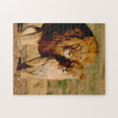 Afrika, Namibië, Okonjima. Leeuwen en leeuwen Legpuzzel (Horizontaal)