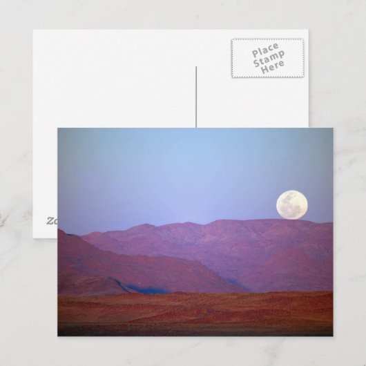 Afrika, Namibië, Sossusvlei. Een volle maan rust Briefkaart (Voorkant / Achterkant)