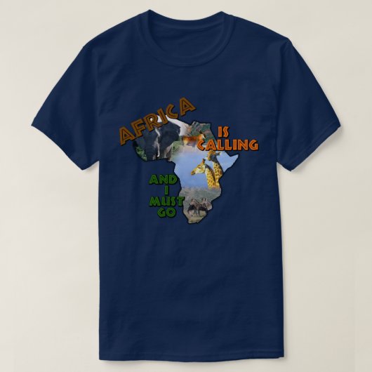 Afrika noemt Afrikaanse Wildlife Collage T-shirt (Design voorkant)