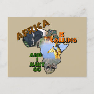 Afrika noemt het wildcollage briefkaart
