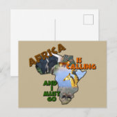 Afrika noemt het wildcollage briefkaart (Voorkant / Achterkant)
