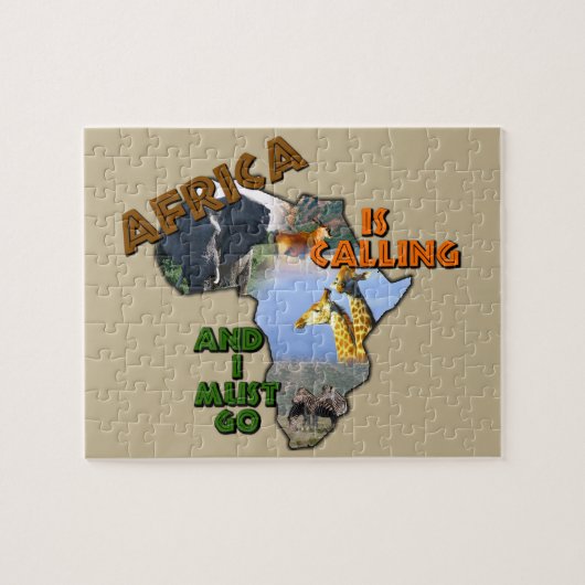 Afrika noemt het wildcollage legpuzzel (Horizontaal)