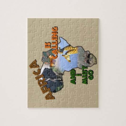 Afrika noemt het wildcollage legpuzzel (Verticaal)