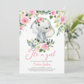 Afrika Olifant Baby shower Invitation Blush Boho Kaart (Staand voorkant)