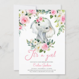 Afrika Olifant Baby shower Invitation Blush Boho Kaart