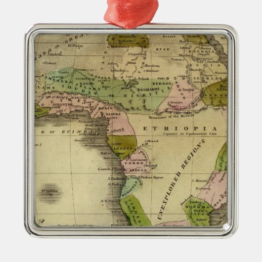 Afrika Olney-kaart Metalen Ornament (Voorkant)