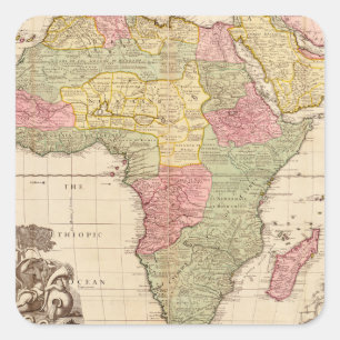 Afrika ongeveer 1725 vierkante sticker