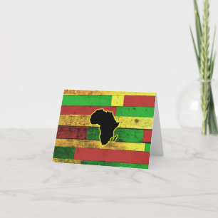 Afrika op Wooden Boards Bedankkaart