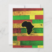 Afrika op Wooden Boards Bedankkaart (Voorkant)