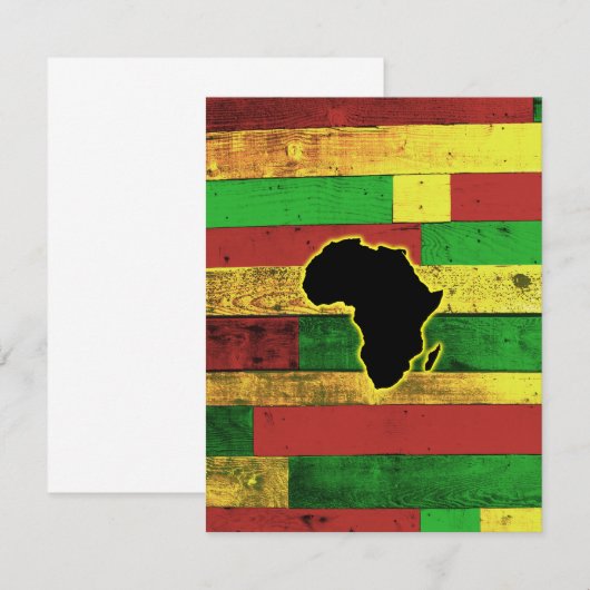 Afrika op Wooden Boards Bedankkaart (Voorkant / Achterkant)