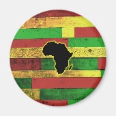 Afrika op Wooden Boards Magneet (Voorkant)