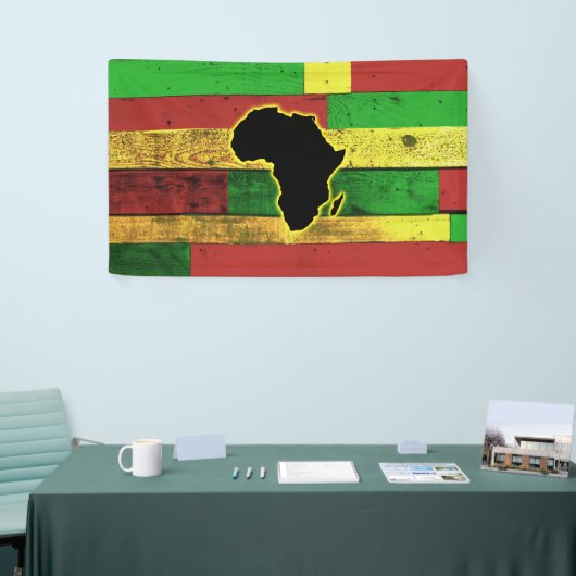 Afrika op Wooden Boards Spandoek (Beurs)