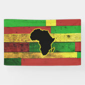 Afrika op Wooden Boards Spandoek (Horizontaal)