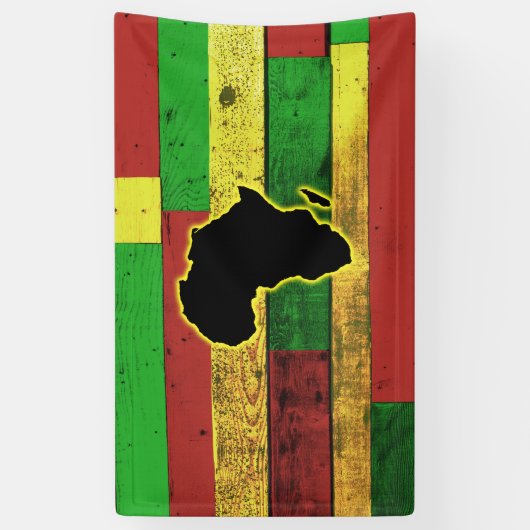 Afrika op Wooden Boards Spandoek (Verticaal)