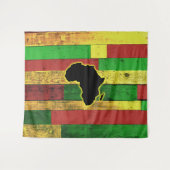Afrika op Wooden Boards Wandkleed (Voorkant (horizontaal))