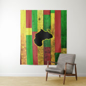 Afrika op Wooden Boards Wandkleed (In situ)