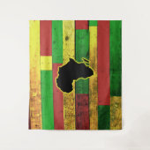 Afrika op Wooden Boards Wandkleed (Voorkant)