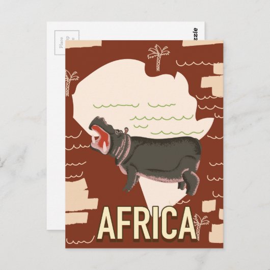 Afrika oud poster. briefkaart (Voorkant / Achterkant)