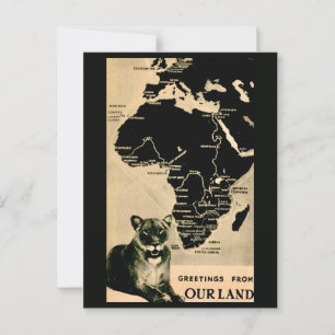 Afrika Oude Landkaart Ansichtkaart Briefkaart