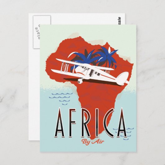 Afrika per luchtreisposter briefkaart (Voorkant / Achterkant)