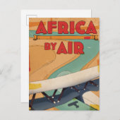 Afrika per luchtreisposter uitnodiging briefkaart (Voorkant / Achterkant)