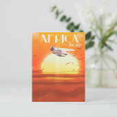 Afrika per vliegtuig briefkaart (Staand voorkant)
