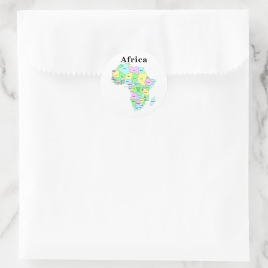 Afrika - Politieke kaart Ronde Sticker (Tas)
