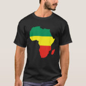 Afrika Reggae kaart African Rasta groen geel rood T-shirt (Voorkant)