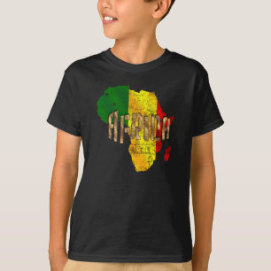 Afrika Reggae Map Rastafari Rasta Flag T-shirt