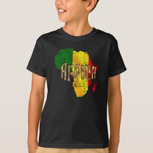 Afrika Reggae Map Rastafari Rasta Flag T-shirt (Voorkant)