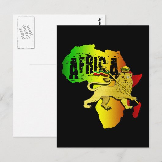Afrika Reggae Rasta Afrikaans continentaal Judah L Briefkaart (Voorkant / Achterkant)