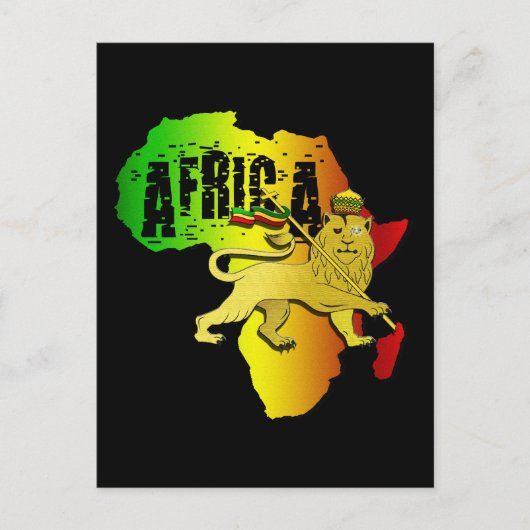 Afrika Reggae Rasta Afrikaans continentaal Judah L Briefkaart (Voorkant)