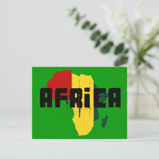 Afrika Reggae Rasta vlag van Afrika Kaart (Staand voorkant)