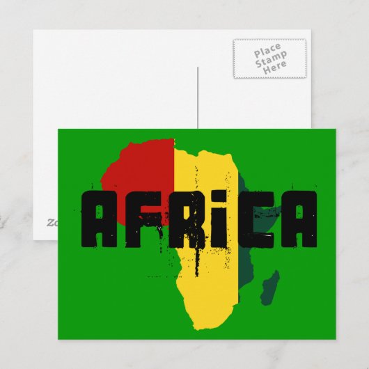 Afrika Reggae Rasta vlag van Afrika Kaart (Voorkant / Achterkant)